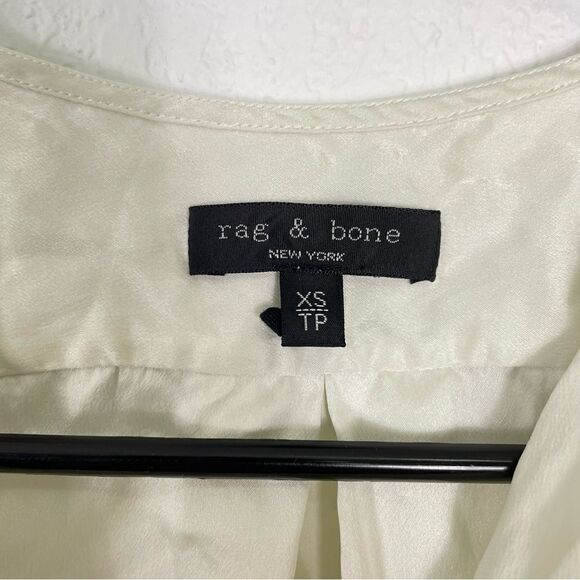 Rag & Bone Ivory White 100% Silk V Neck Sleeveless Blouse Tank Top - Picture 5 of 6